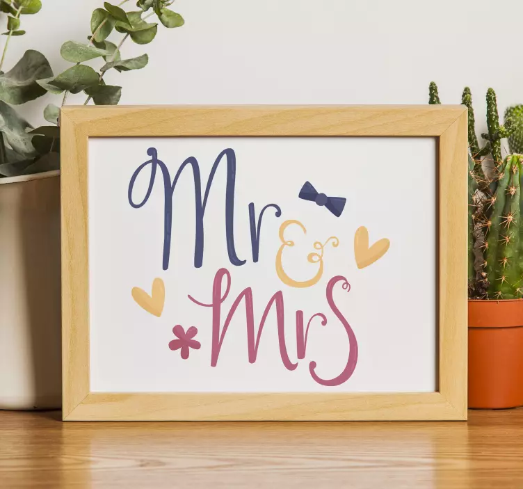 Hochzeitsticker herr und frau design - TenStickers