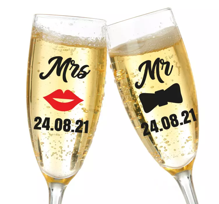 Hochzeitsticker personalisierte toasts des paares - TenStickers