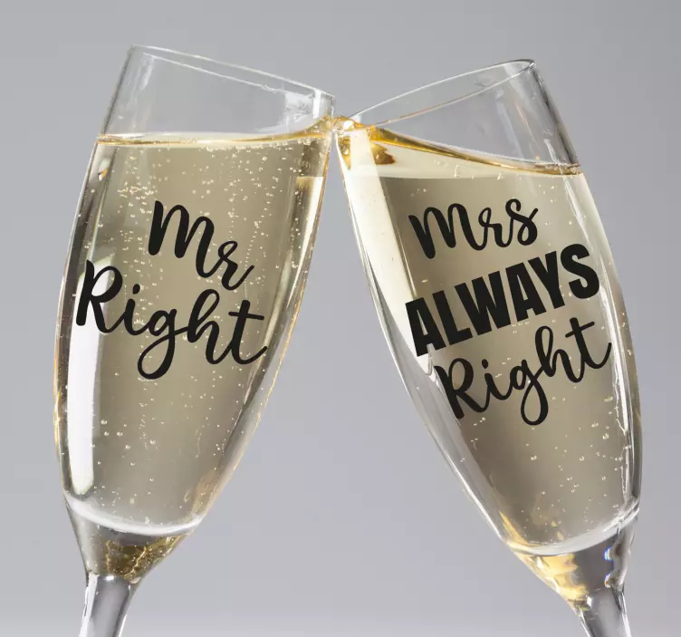 Hochzeitsticker toast paar gläser - TenStickers