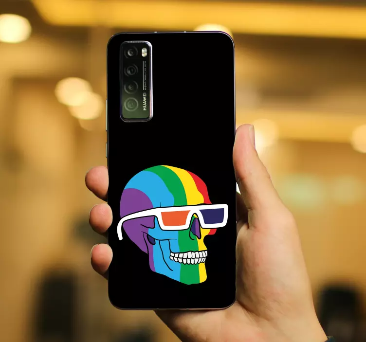 Huawei Sticker regenbogenschädel - TenStickers
