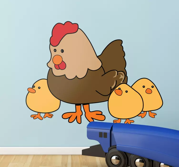 Huhn mit Kücken Aufkleber - TenStickers