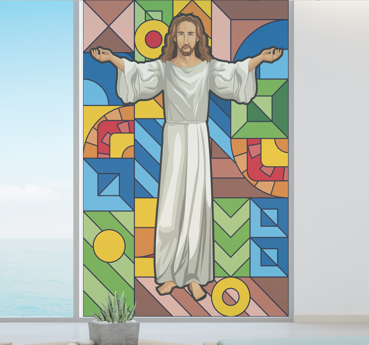 Jesus Buntglas Sichtschutzfolie Fenster - TenStickers