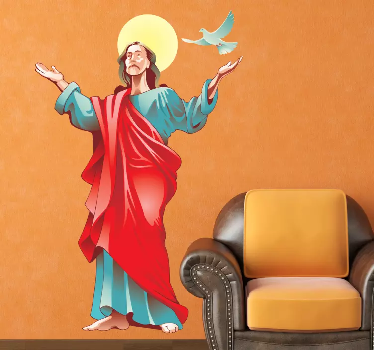 Jesus Christus mit Friedenstaube Aufkleber - TenStickers