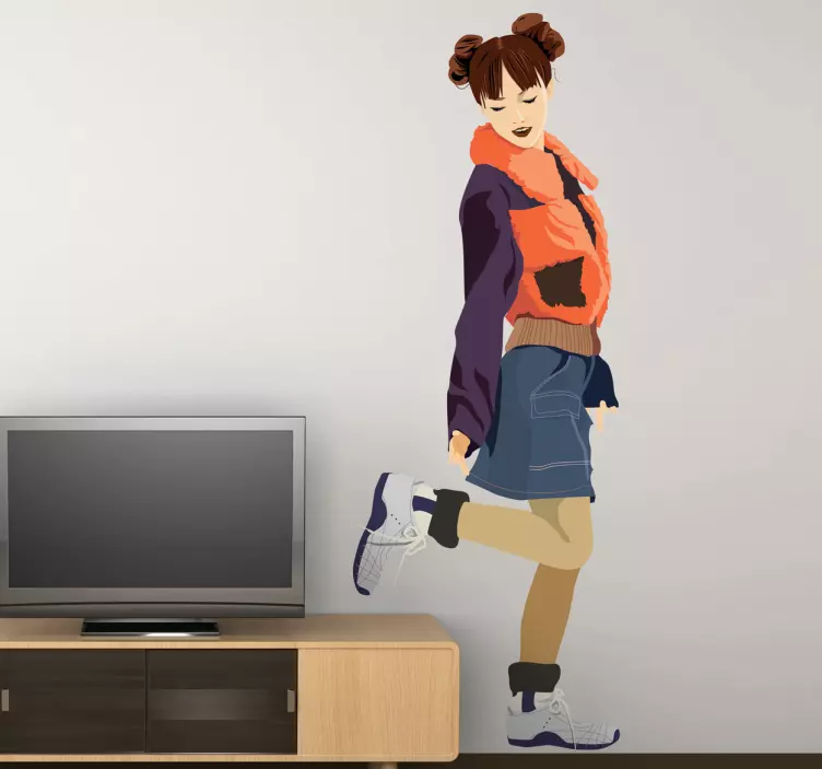 Junge Asiatin Hip Aufkleber - TenStickers