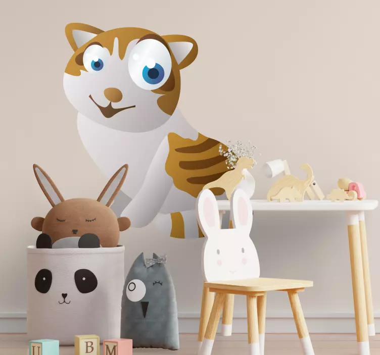 Katze mit Wolken Aufkleber - TenStickers