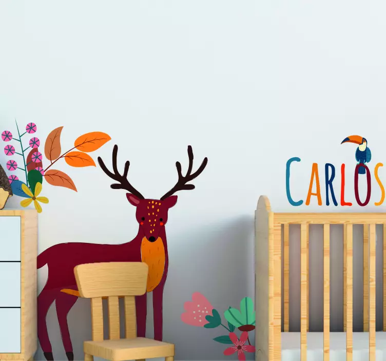 Katzen Sticker anpassbare hirschillustration - TenStickers