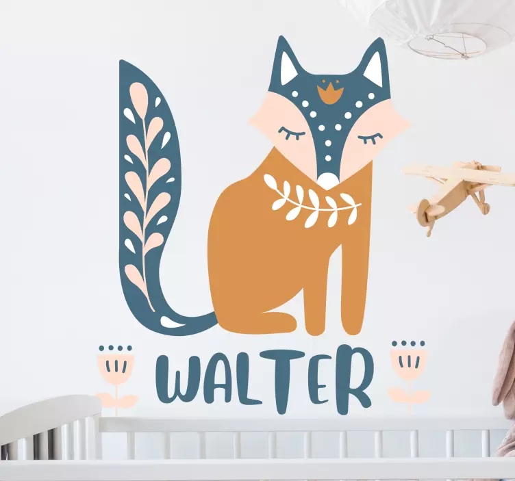 Katzen sticker mit fuchs charakter illustration - TenStickers