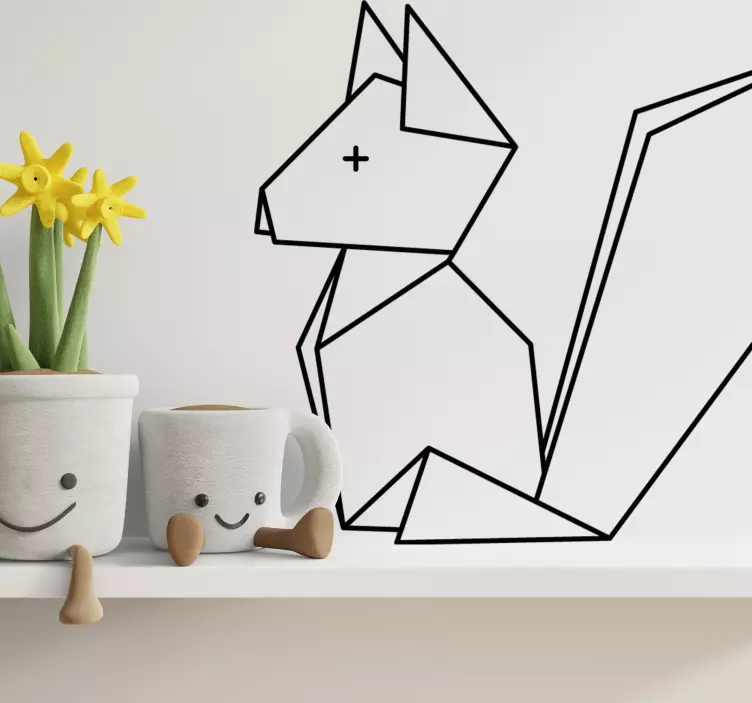 Katzen sticker mit geometrischer fuchsfigur - TenStickers