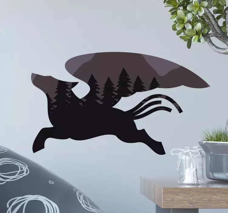 Katzen sticker mit laufender hundesilhouette - TenStickers