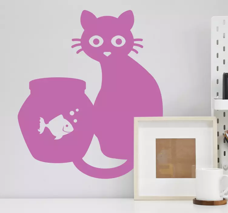 Katzen sticker mit verspielter katzenfigur - TenStickers