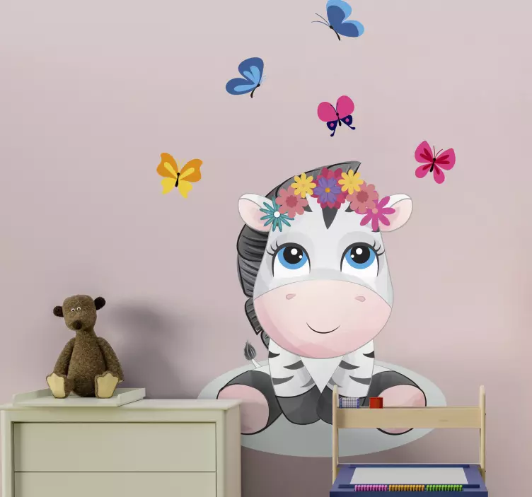 Katzen Sticker niedlicher zebra-charakter - TenStickers