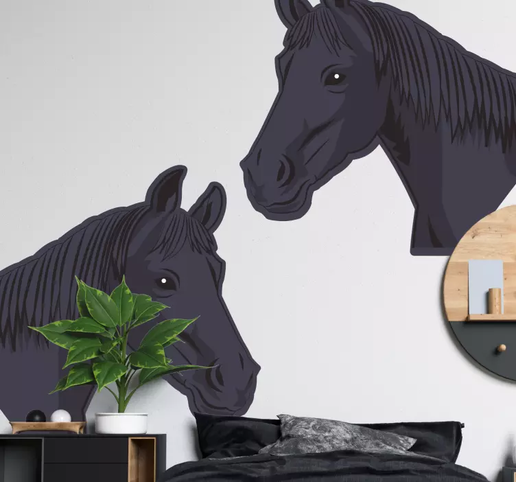 Aufkleber Wilde Tiere pferdekopf-kunstwerk - TenStickers