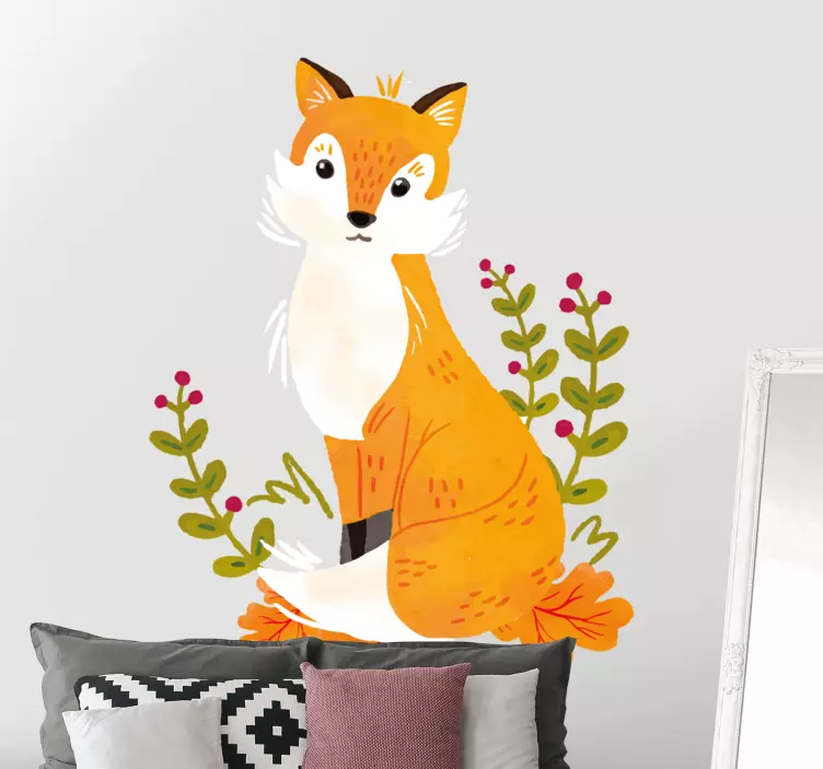 Katzen sticker verspielter oranger fuchs - TenStickers