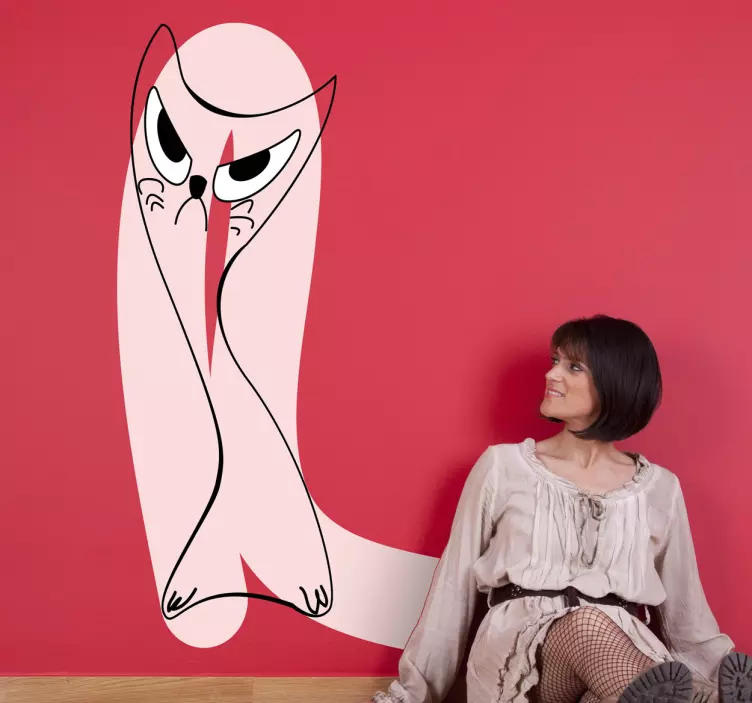 Katzen Sticker wunderliche katzensilhouette - TenStickers