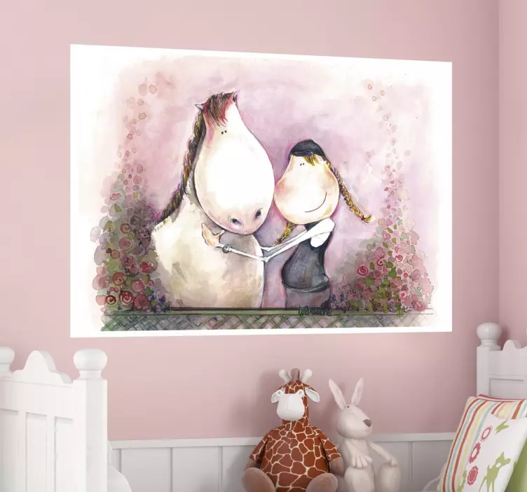 Kind mit Pferd Aufkleber - TenStickers