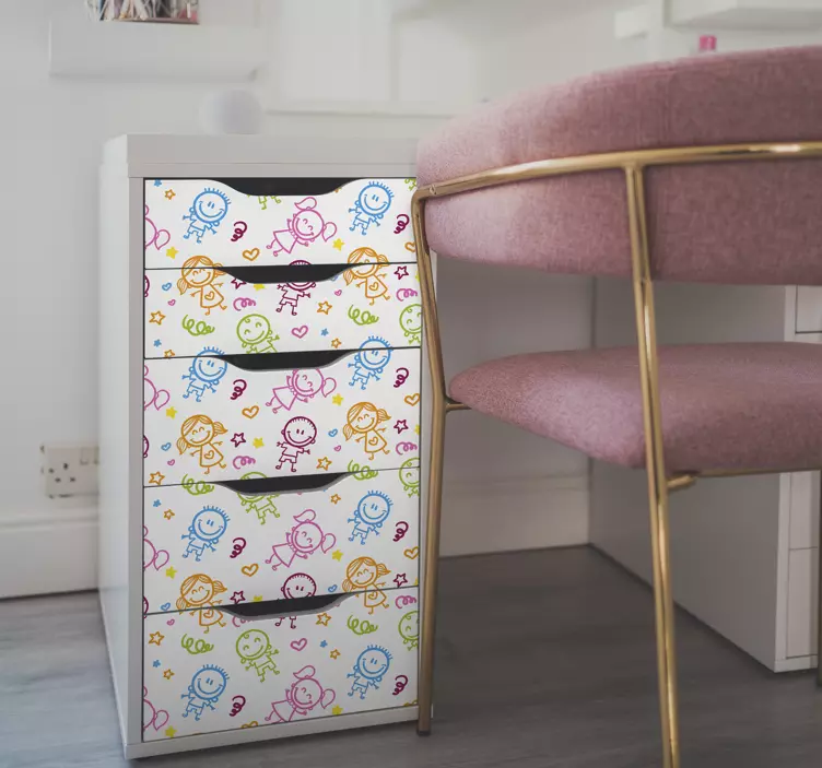 Kleinkind Jungen und Mädchen Muster Möbelaufkleber - TenStickers