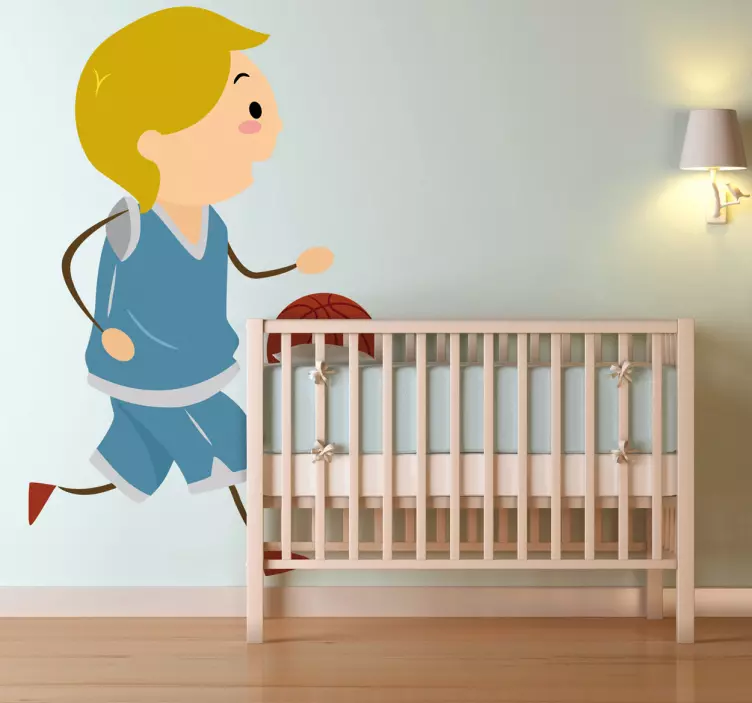 Kinder Wandtattoo Junge spielt Basketball - TenStickers