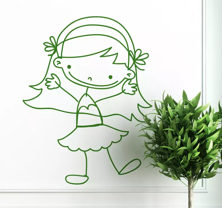 Kinderzimmer Wandtattoo winkendes Mädchen - TenStickers