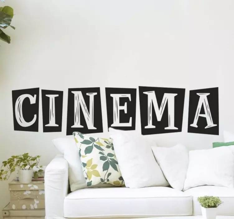 Wandtattoo Wohnzimmer mit Text Kino - TenStickers