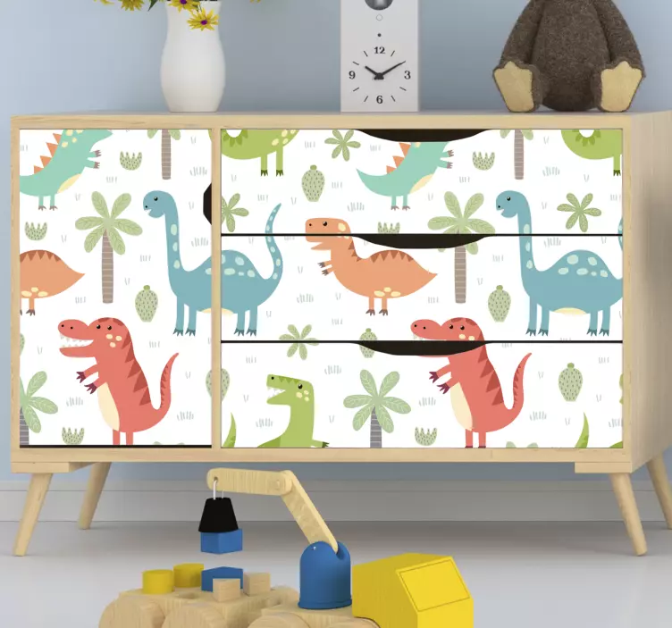 Klebefolie Möbel Glücklicher dinosaurier kallax - TenStickers