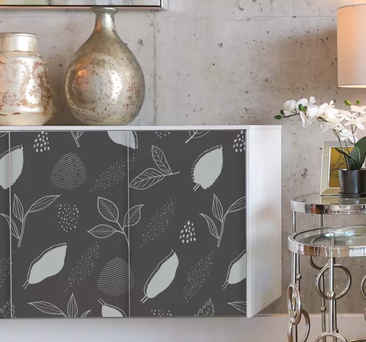 Klebefolie Möbel Grautöne dünner blättereffekt - TenStickers