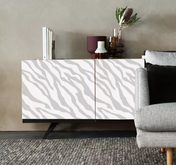 Klebefolie Möbel Hellgraues zebramuster - TenStickers