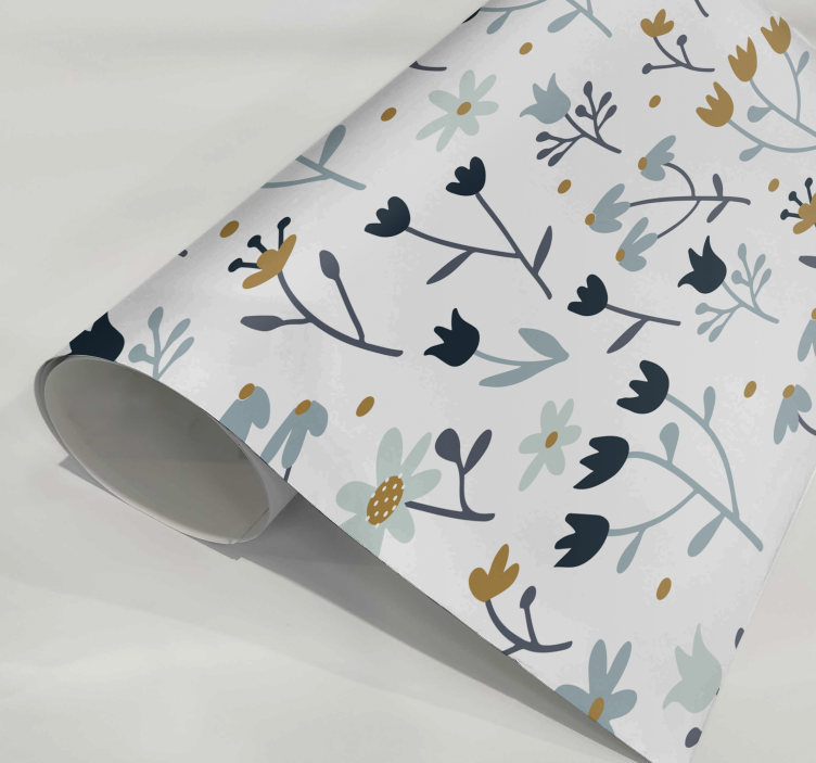 Möbelfolie minimale Blumen - TenStickers