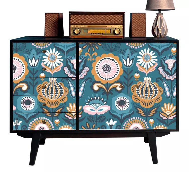 Klebefolie Möbel traditionelle polnische blumen - TenStickers