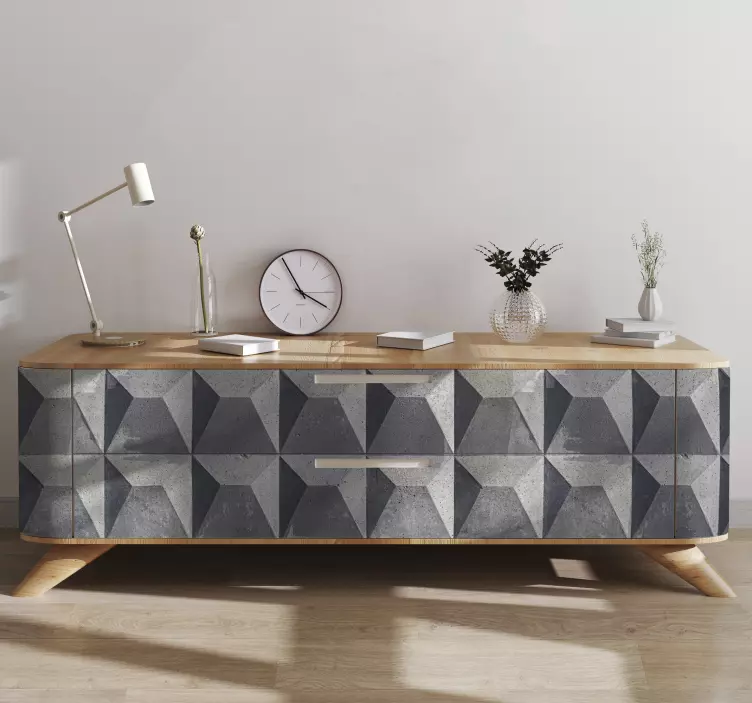 Klebefolie Möbel Beton rechteckiges Muster - TenStickers