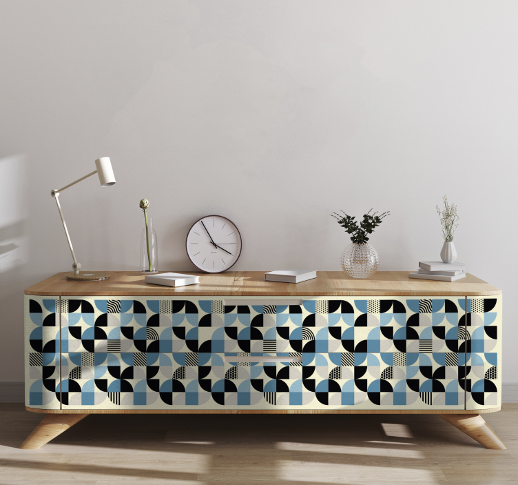 Möbelfolie Blaues Bauhaus Muster - TenStickers