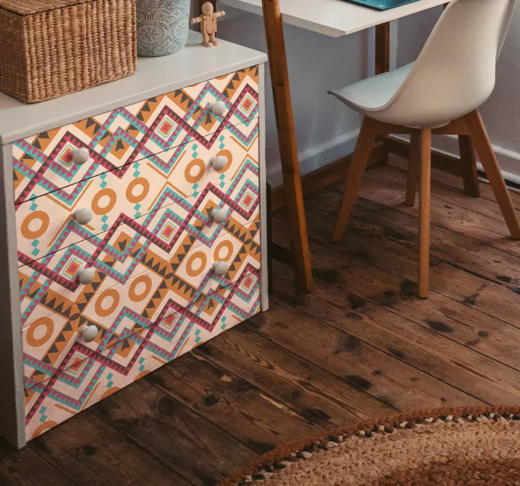 Klebefolie Möbel farbiges Diamantmuster - TenStickers