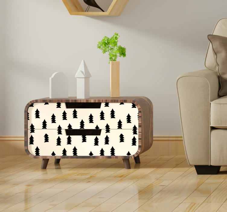 Klebefolie Möbel Tannenbaum Muster - TenStickers