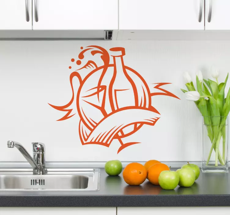 Klebefolie Schaufenster Wein Cocktail - TenStickers