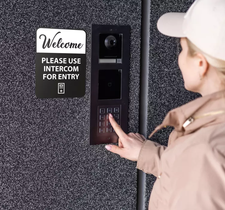 Klebeschilder intercom Eintritt für Eingang - TenStickers