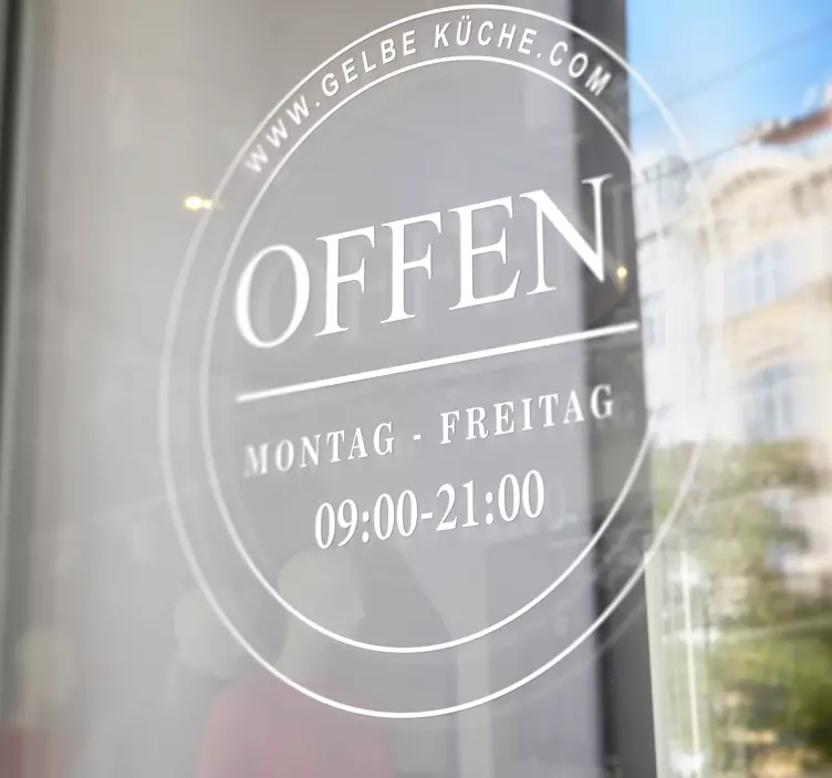 Öffnungszeiten Aufkleber rund - TenStickers