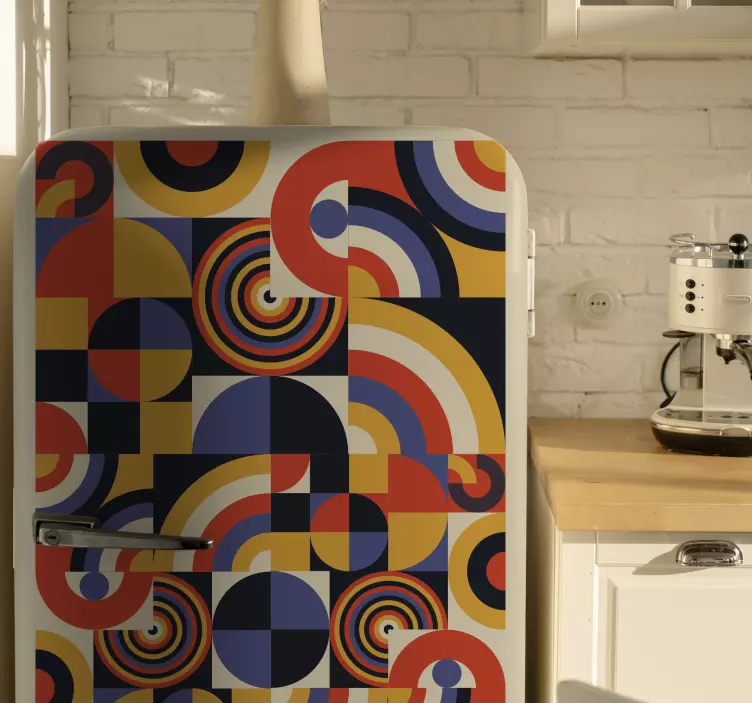 Kühlschrank Aufkleber Bunte Bauhaus Kreise - TenStickers