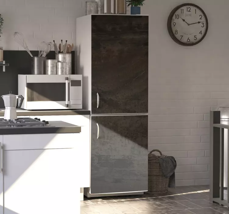 Kühlschrank Aufkleber industriell, grauer Rost - TenStickers