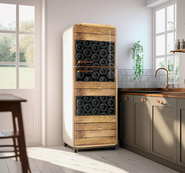 Kühlschrank Folie Kiste Weinflaschen - TenStickers