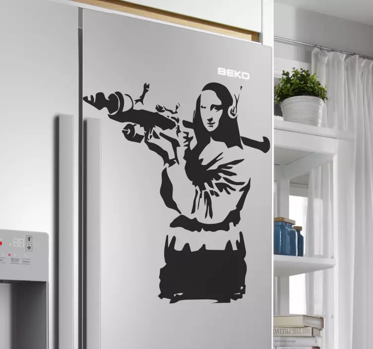 Kühlschrank Aufkleber Mona Lisa Banksy kunst - TenStickers
