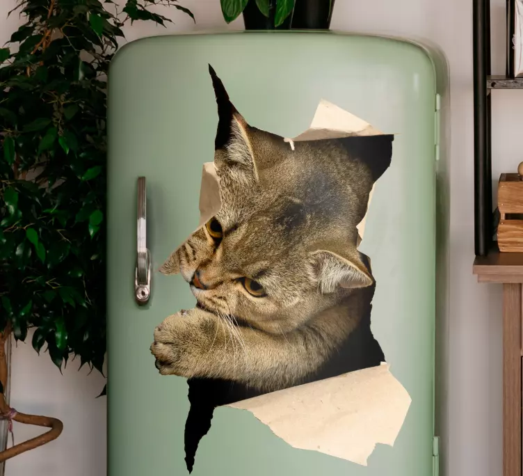 Kühlschrank Folie Katze kommt raus - TenStickers