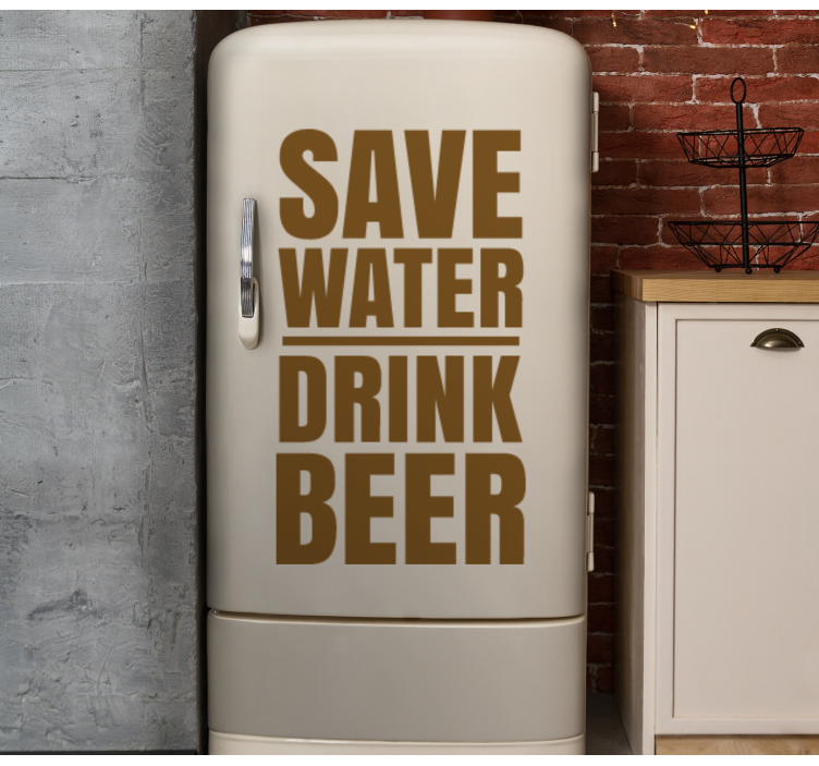Kühlschrank Folie Save Water Drink Beer - TenStickers
