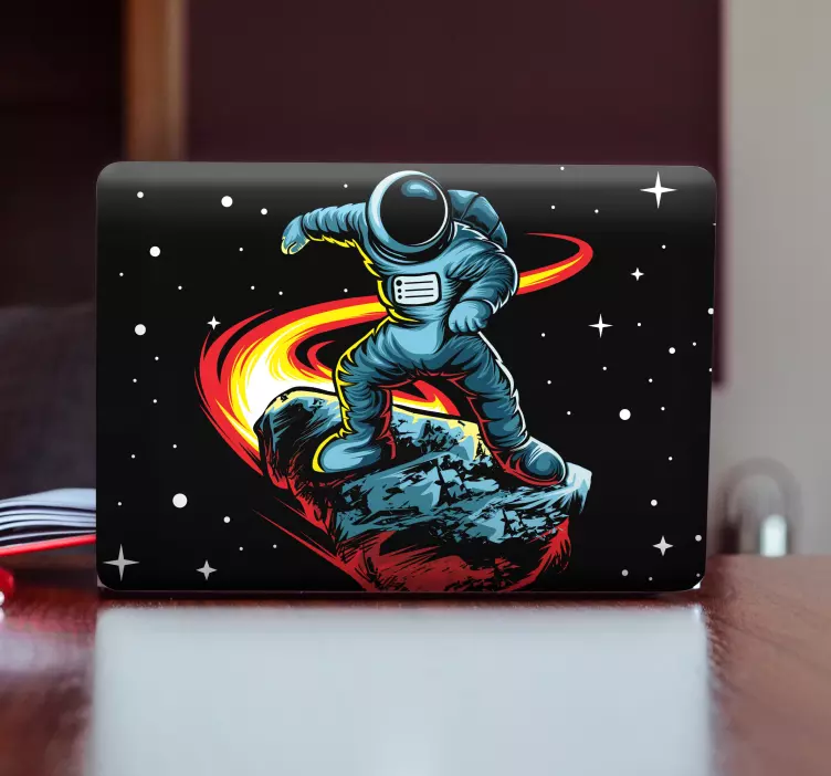 Laptop aufkleber astronaut im schwebenden abenteuer - TenStickers
