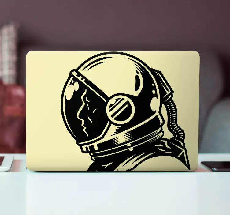 Laptop aufkleber astronautenprofil silhouette - TenStickers