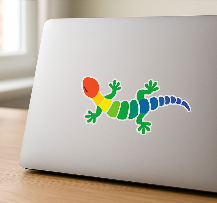 Laptop aufkleber bunter gecko - TenStickers