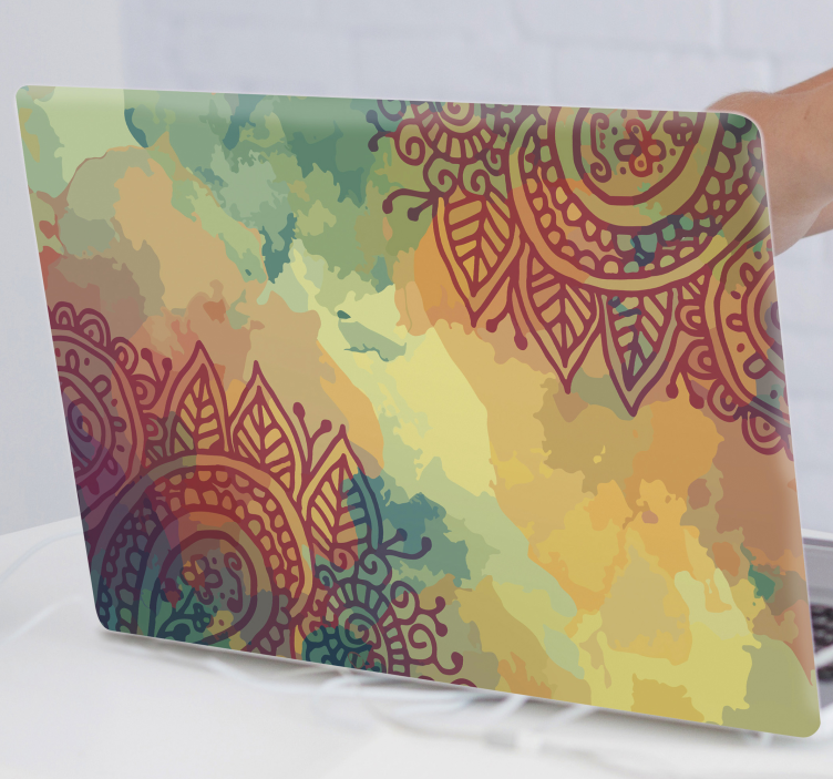 Laptop Folie buntes Paisley - TenStickers