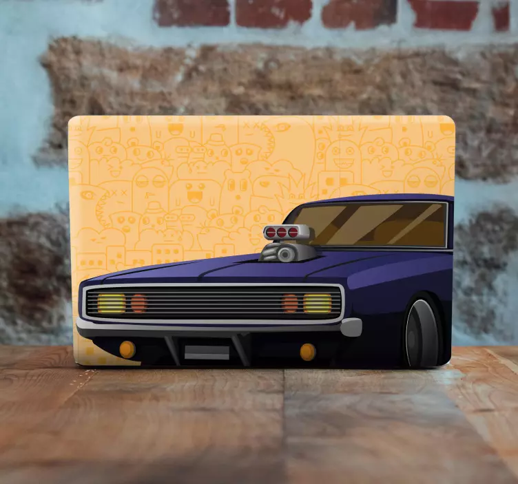 Laptop Aufkleber cartoon-muscle-car - TenStickers