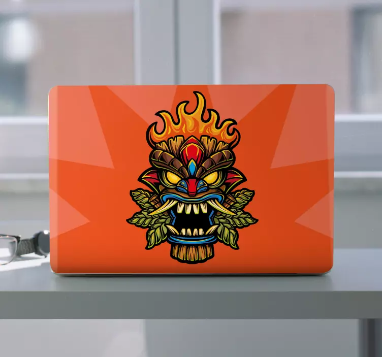 Laptop Aufkleber feurig brüllender drache - TenStickers