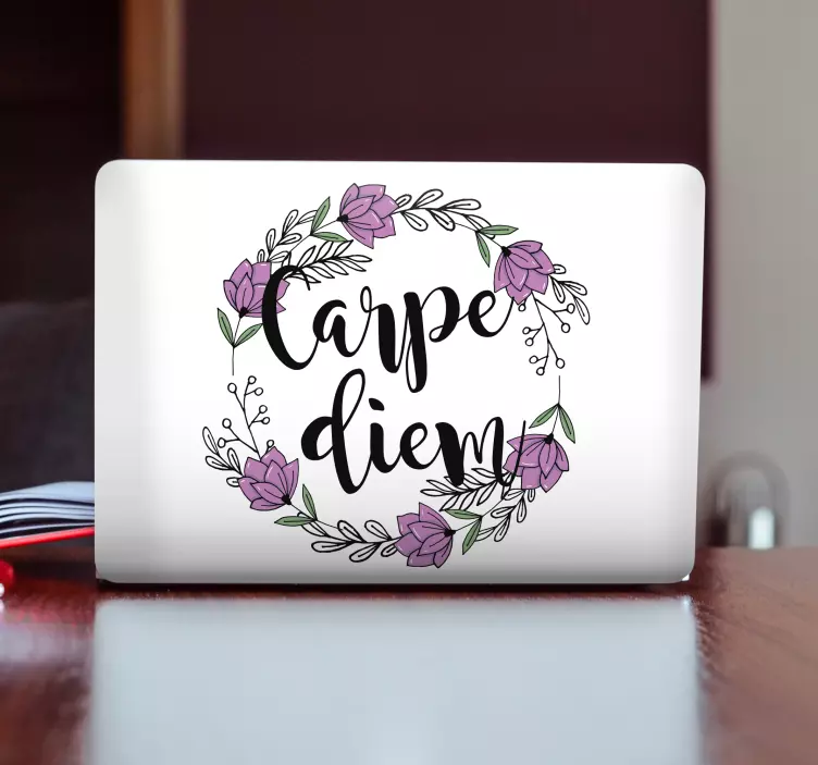 Laptop Aufkleber florales motivationsemblem - TenStickers