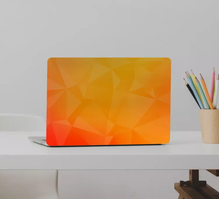 Laptop Aufkleber geometrisches orangefarbenes muster - TenStickers