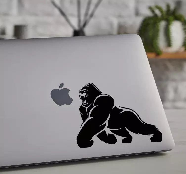 Schwarzer Gorilla MacBook Sticker - TenStickers
